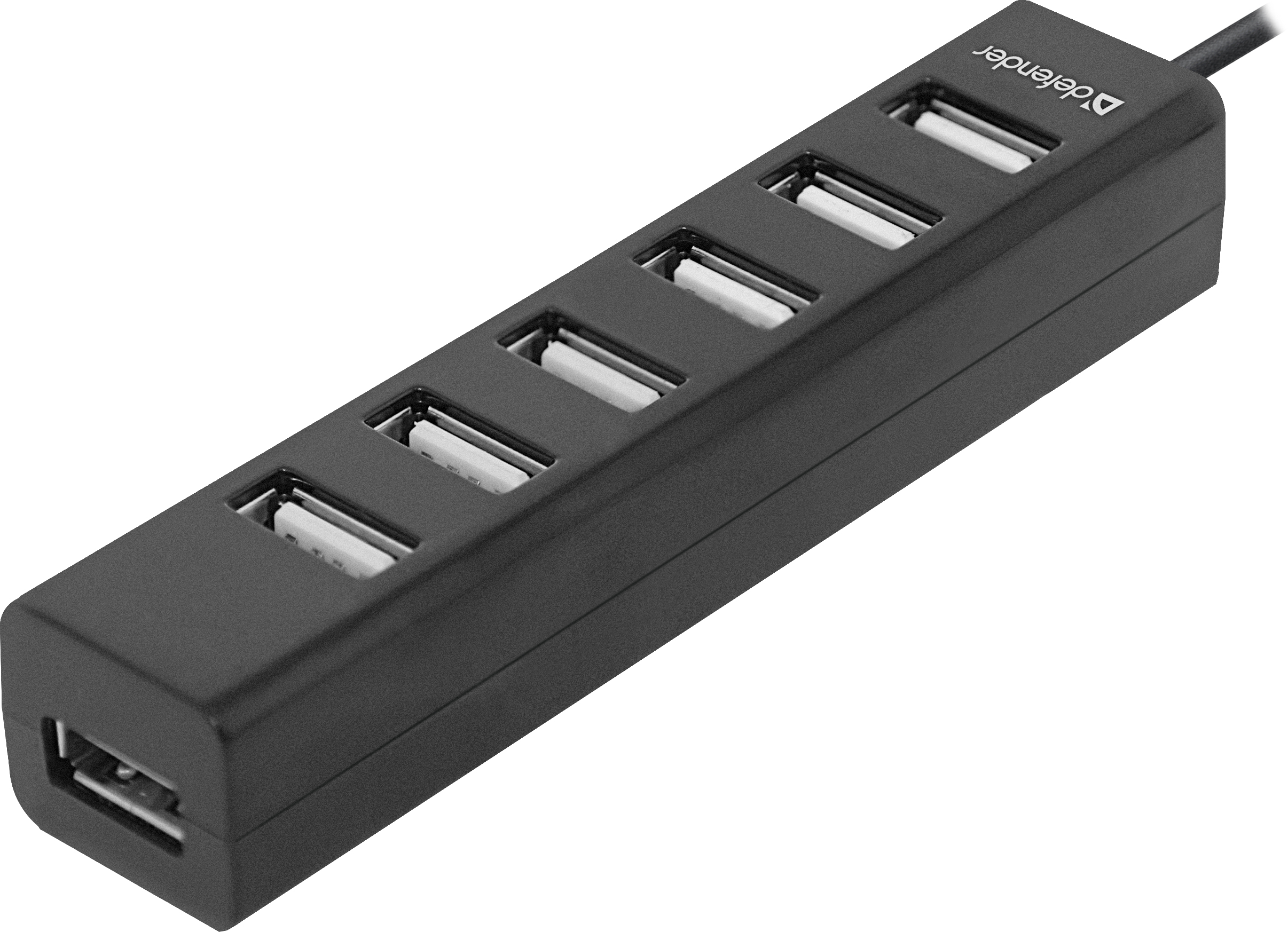 Хаб USB 2.0 -> 7xUSB 2.0 passive, Black Defender