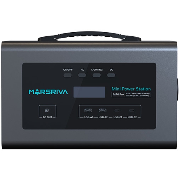 Зарядна станція Marsriva MP6 Pro 600Вт (627.2 Вт/г) DC PD 60Вт, UPS, MPPT, LiFePo4