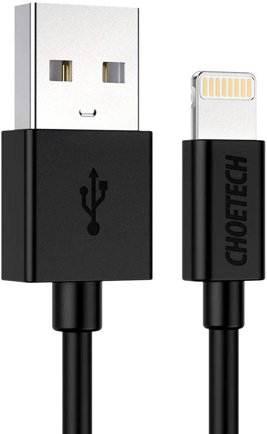 Кабель USB AM-Lightning M, 1.2 м, MFi 2.4A, чорний Choetech