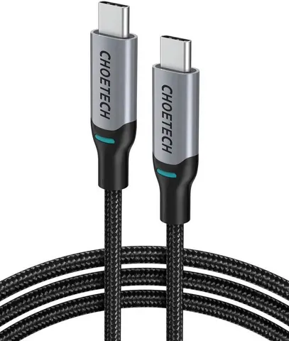 Кабель USB 2.0 Type-C M-M, 1.8 м, 100W, обплетення, PD, чорний Choetech