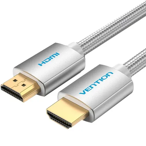 Кабель HDMI M - M, 15.0м, V2.0, 4K обплетення, Silver Metal Type Vention