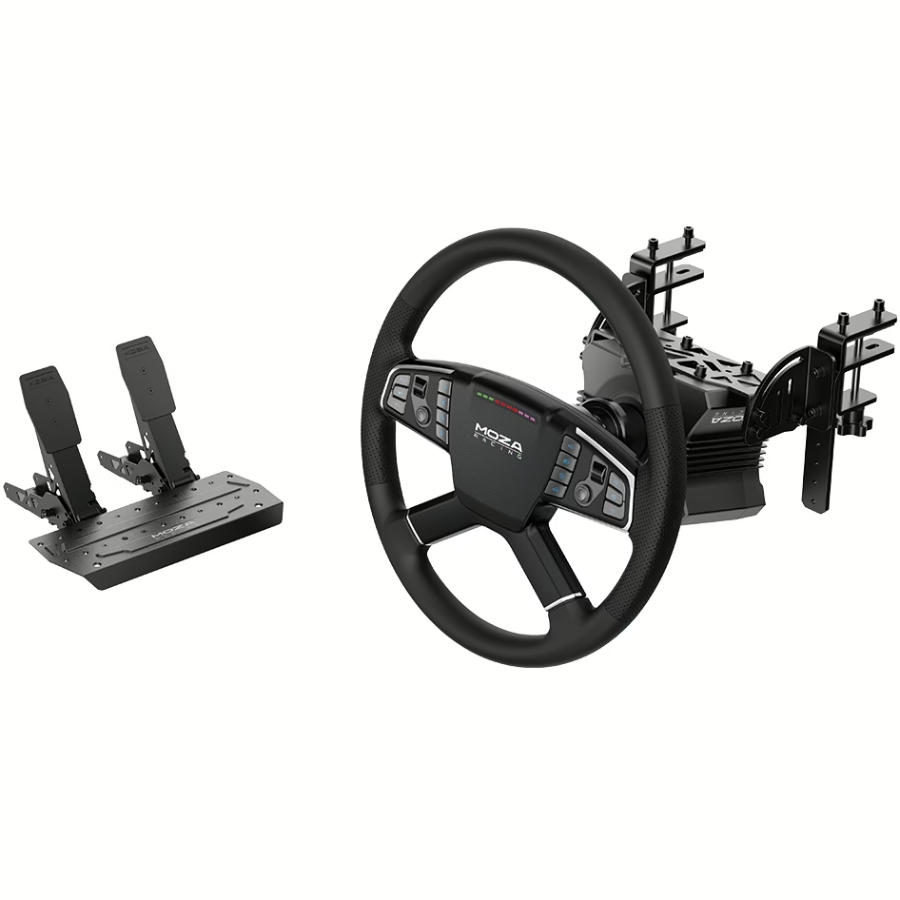 Кермо і педалі MOZA R5 Trucking Bundle for PC, 14кн., подв. педалі SR-PLite, кермо TSW