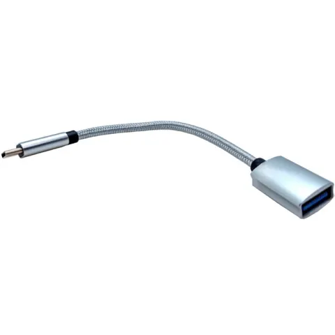 Перехідник OTG Type-C --> USB 3.2, 0.15 м, срібний