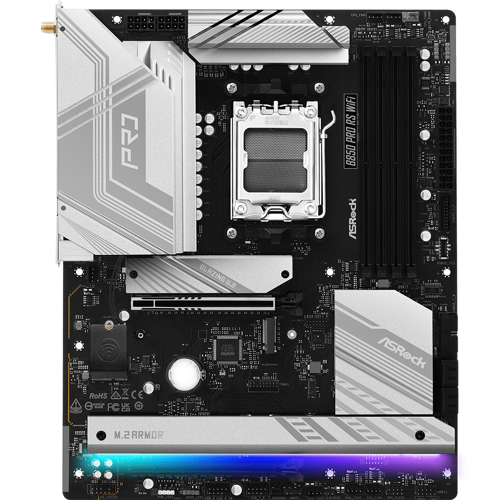 ASRock B850 Pro RS WiFi (AM5/B850, 4*DDR5, 2xPCIex16, HDMI/DP, 4xSATA,4xM.2, 2.5GLan, ATX)