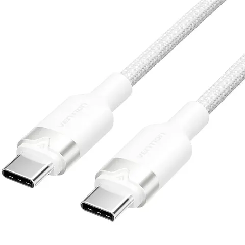 Кабель USB 2.0 Type-C M-M, 1.0м 60W aluminum alloy, білий Vention