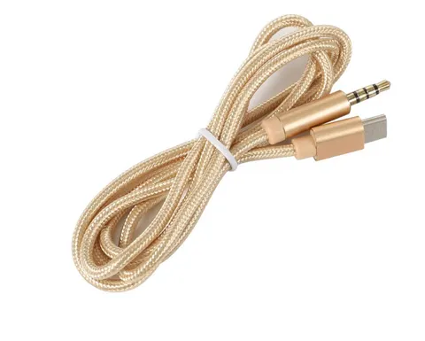 Кабель AUX Type-C - TRRS Audio M/M 1м Gold