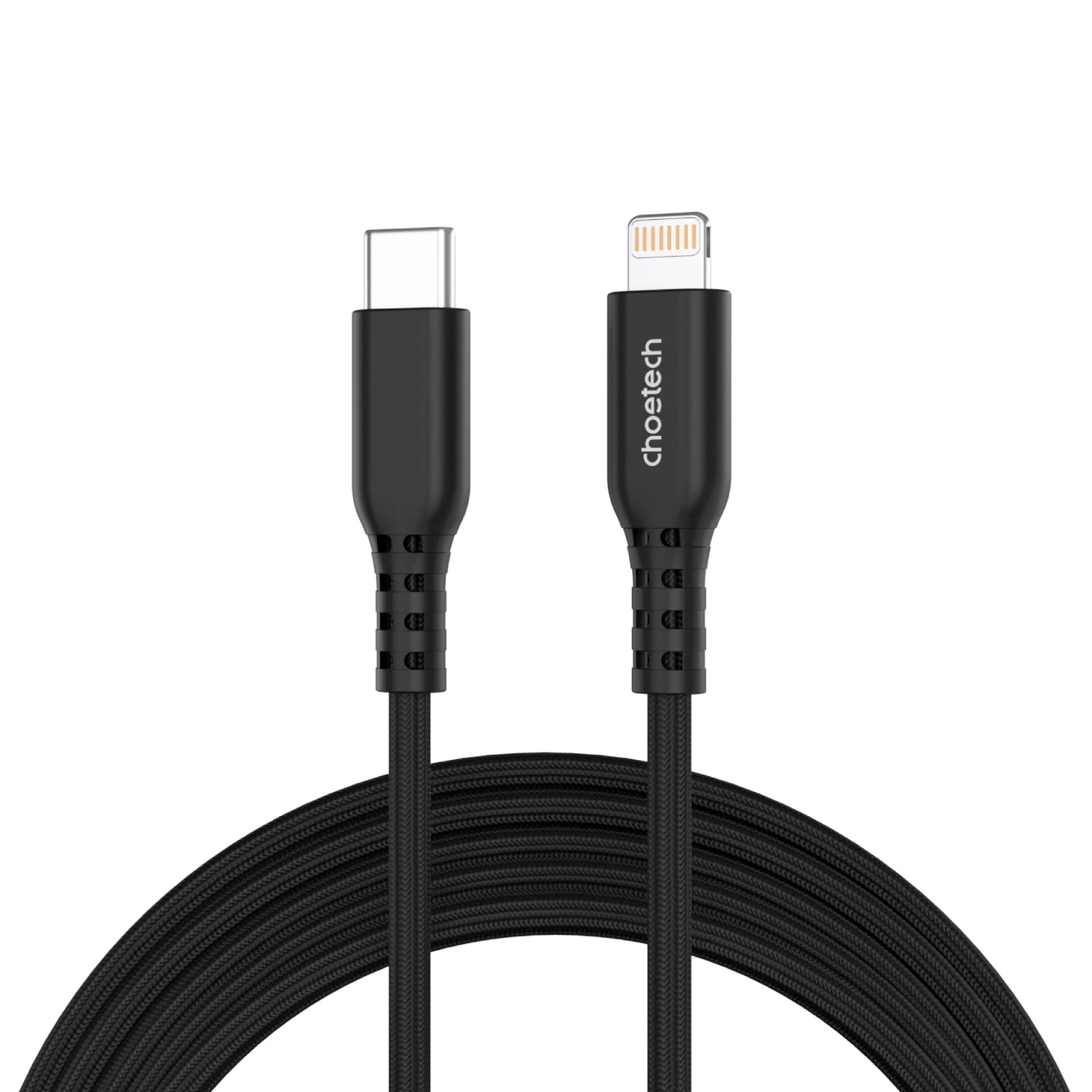 Кабель USB3.1 Type-C M-Lightning M, 1.8 м, MFi PD 20W, обплетення, чорний Choetech