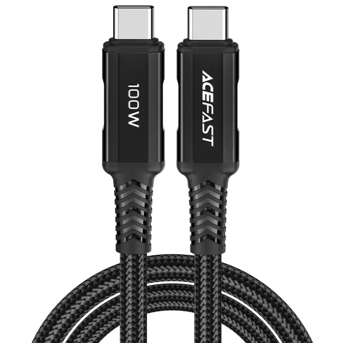 Кабель USB 2.0 Type-C M-M, 2 м, 100W C4-03, zinc alloy, Black, Acefast