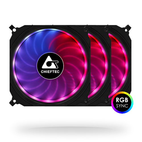 Вентилятор для корпуса 120mm*3 Chieftec Tornado CF-3012-RGB fan set