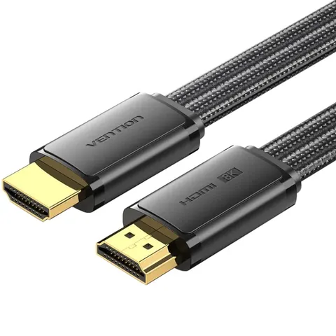 Кабель HDMI M - M, 2.0 м, V2.1, 8K 60Гц, плаский з обплетенням, Vention