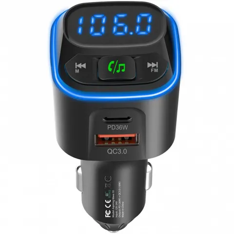 автомобільний FM-трансміттер Aspiring Wave 10 54W PD LED/Bluetooth//QC3.0, USB-C 36W