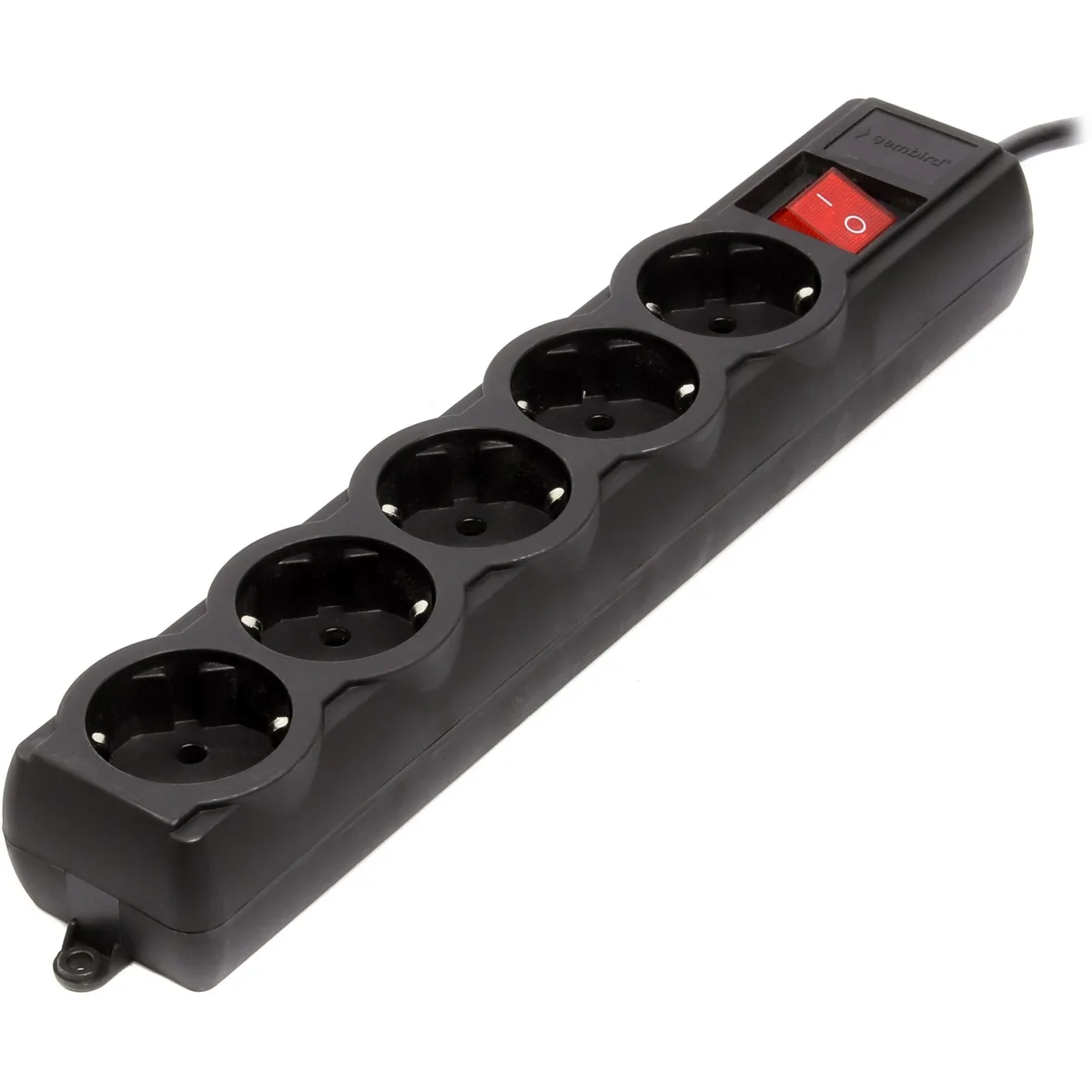 Power filtr 1.8м Gembird, 5 розеток, чорний, 16A, 1мм2