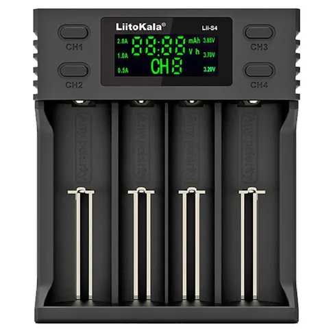 Зарядний пристрій LiitoKala Lii-S4, 4x(Lion/LiFePO4/NiMH/NiCd), Auto Polarity, Display