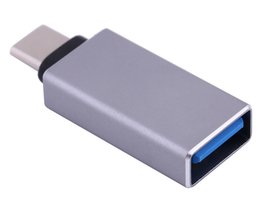 Перехідник Type-C --> USB 3.1 (OTG) OEM, сріблястий