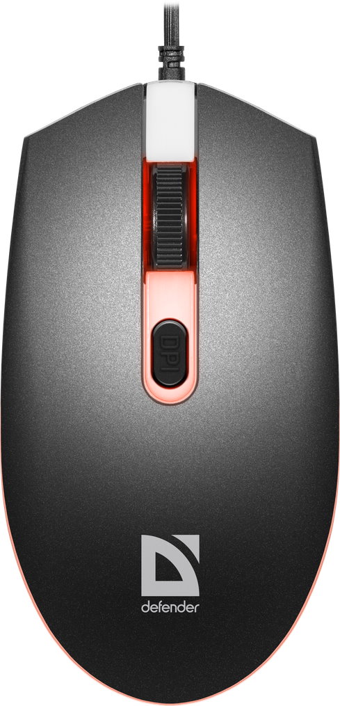 Мишка Defender Dot MB-986, 4 кн. 1600 dpi, 7 кол. підсвітки, чорна