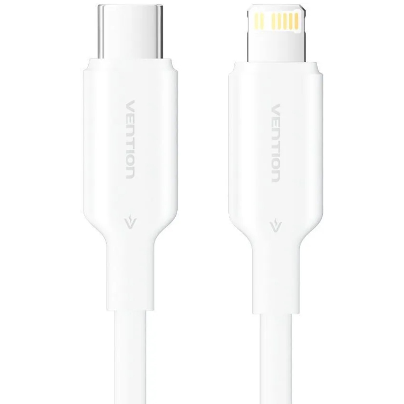 Кабель USB 2.0 Type-C M-Lightning M, 1.0 м, PD 27W, PVC, білий Vention