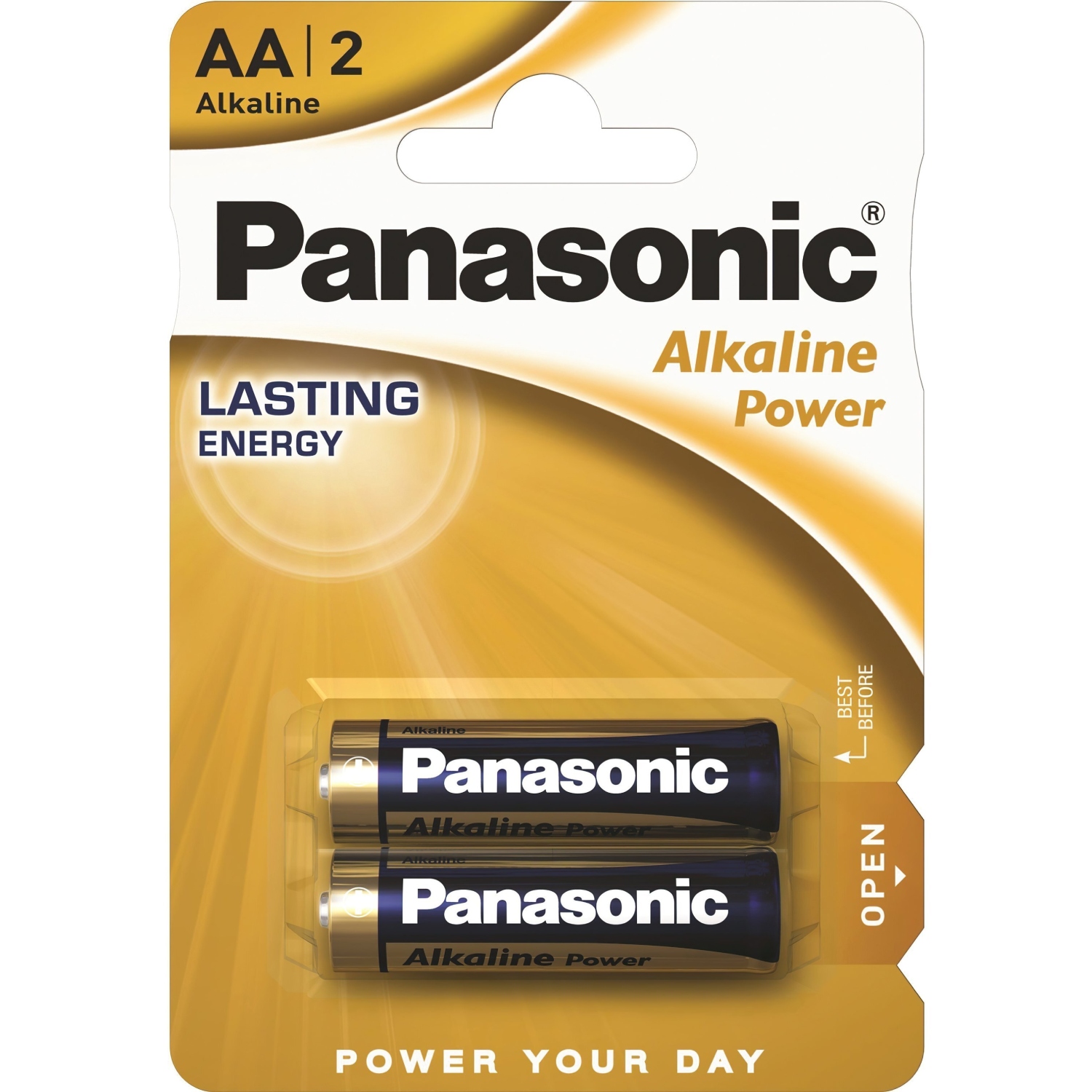 Батарейка AA, 1.5V, ALKALINE POWER лужна, Panasonic, блістер, 2 шт.