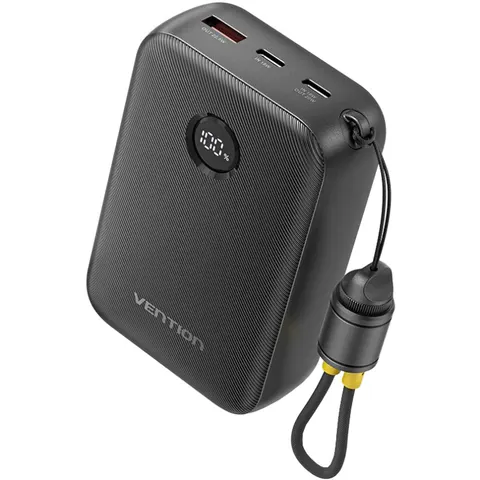 УМБ Vention 20000mAh 22,5W Fast Charging, USB-A, 2xUSB-C  Black