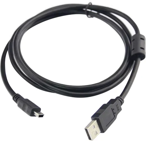 Кабель USB 2.0 AM-mini BM 5pin, 1.8 м, з феритом, чорний