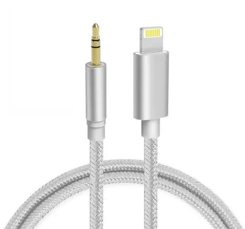 Кабель AUX Lightning - TRS Audio M/M 1м Silver