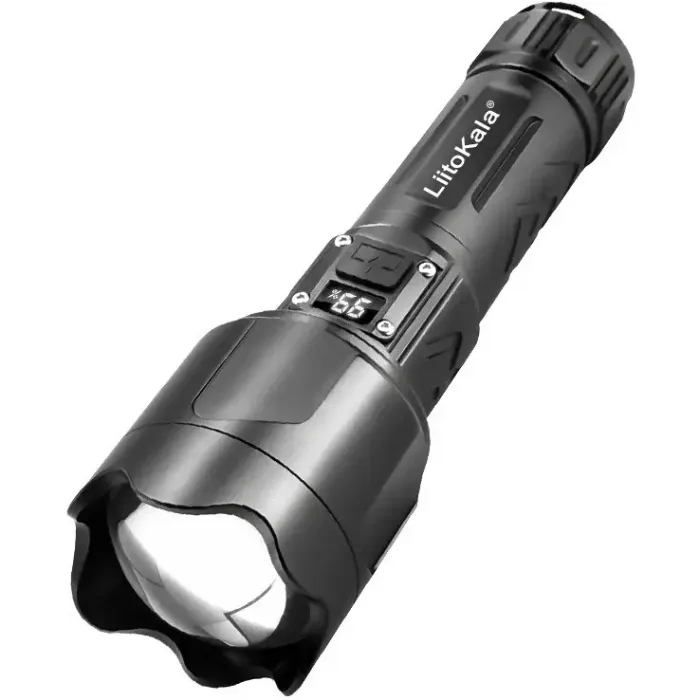 Ліхтар LiitoKala LF-2305, Black 1800LM, акумулятор 26650 5000mAh, Type-C з функцією павербанка