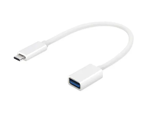 Перехідник USB 2.0 Type-C --> USB (OTG) OEM, кабель 0.2м, білий