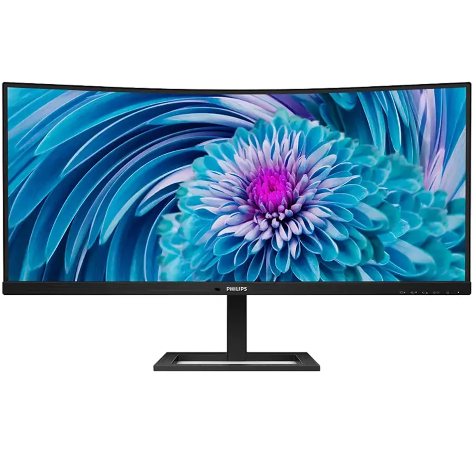 TFT 34" Philips 346E2CUAE, WQHD, VA, вигнутий, HDMI, DP, USB-С, HAS, колонки, чорний