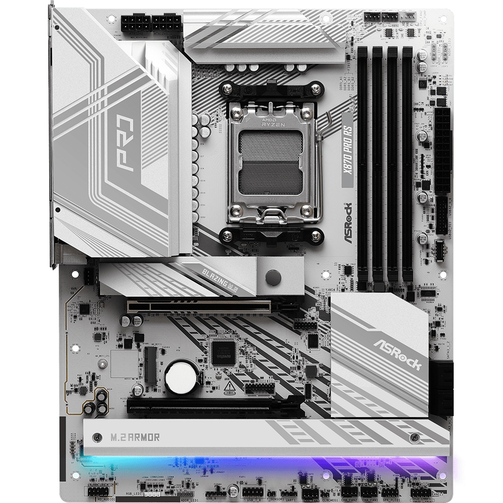 ASRock X870 PRO RS (AM5/X870, 4*DDR5, 2xPCIex16, HDMI/USB4, 4xSATA, 3xM.2, 2.5GLan, ATX)