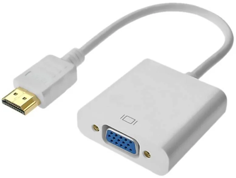 Перехідник HDMI M -> VGA F (з аудіо інтерфейсом) додаткове живлення micro USB білий RTL