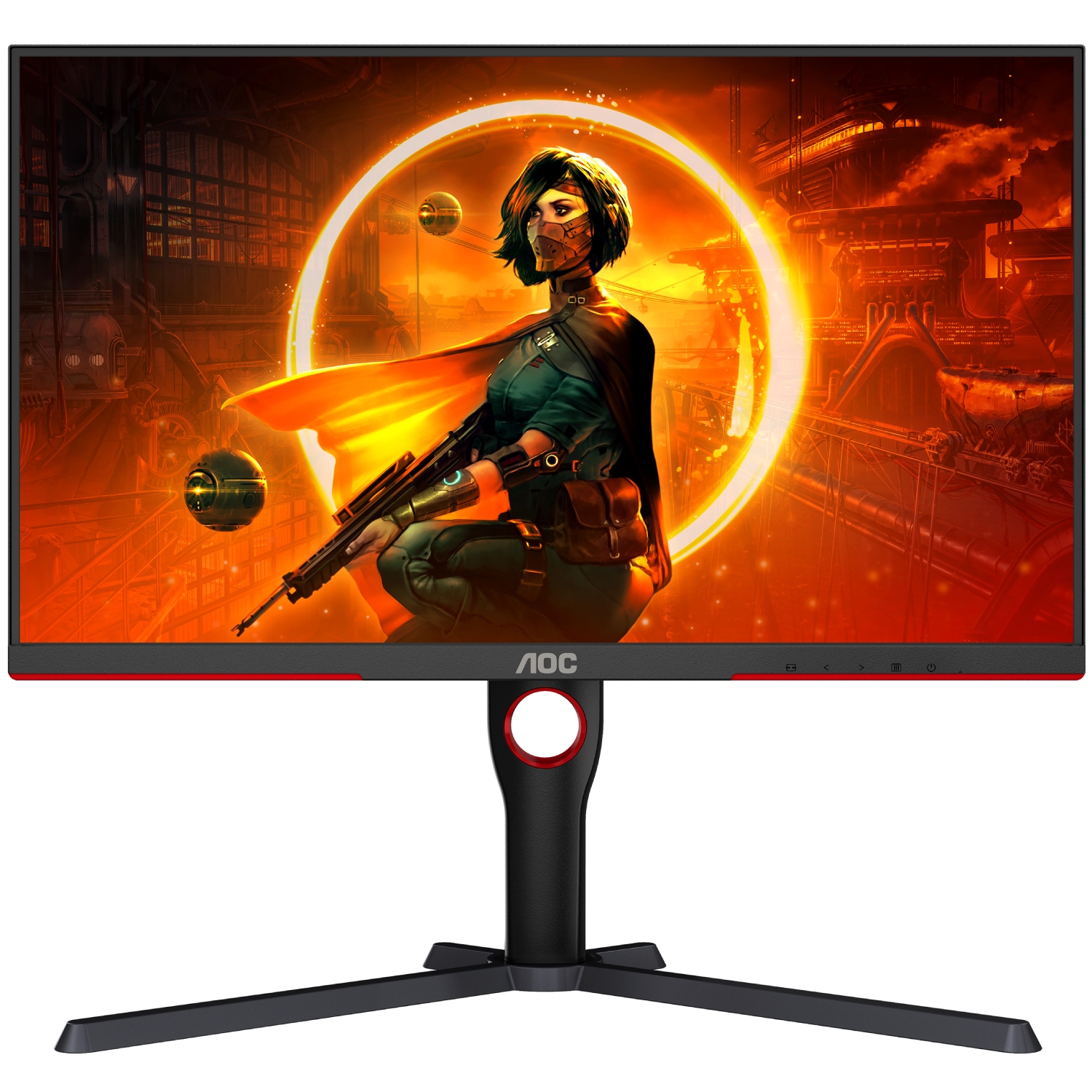 TFT 27" AOC Q27G3XMN/BK, MiniLED QHD IPS, 180Hz, 1ms, 2xHDMI, DP, HAS, Pivot, чорно-червоний