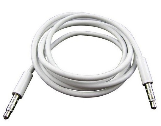 Кабель AUX Audio TRRS 3.5мм Male/Male 1м білий