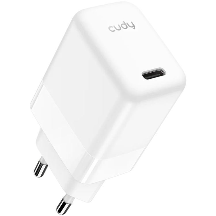 Зарядний пристрій 1xUSB 30W, (GaN, 1хUSB-C, QC+PD 3.0, вилка ЄС, для iPhone 12) , Cudy