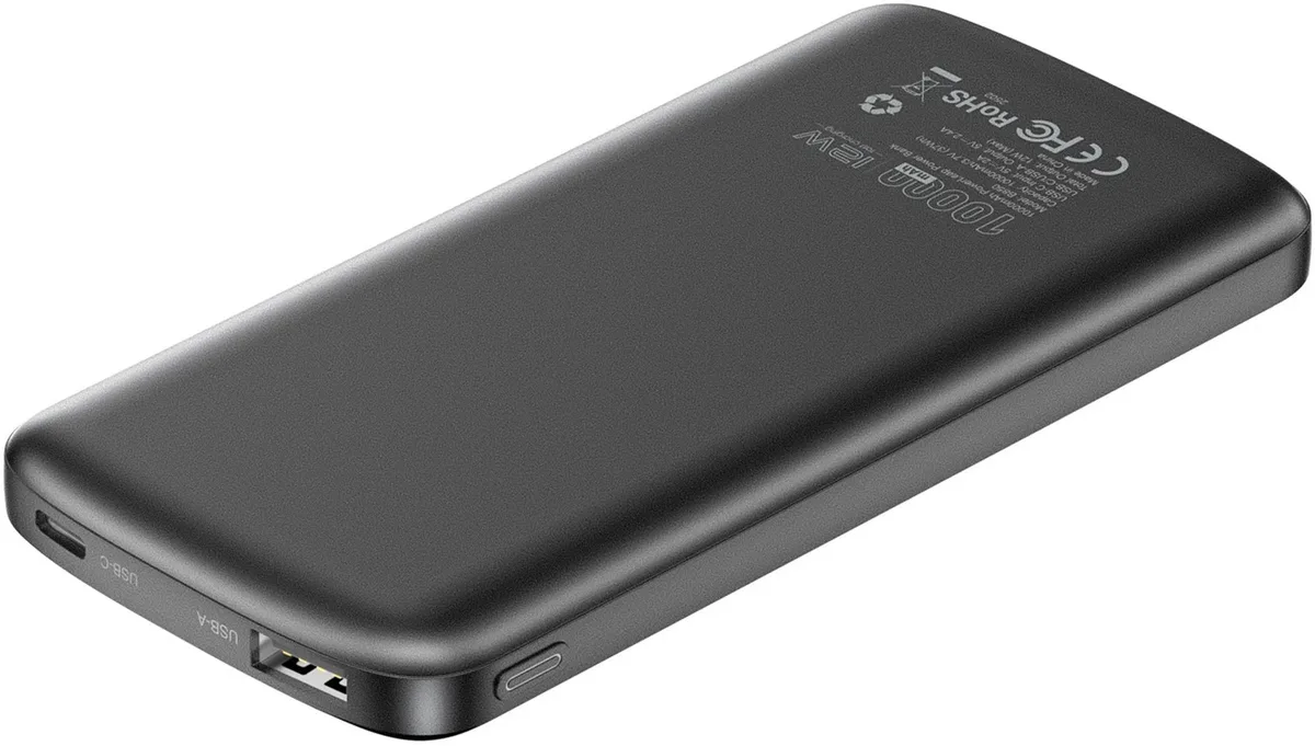 УМБ Choetech 10000mAh 12W USB-A,USB-C чорна