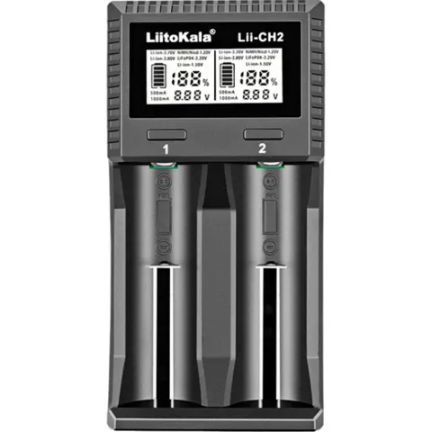 Зарядний пристрій LiitoKala Lii-CH2, 18650, 26650, 21700, АА, ААА Li-ion (1.5V), LiFePO4, NiMH акум