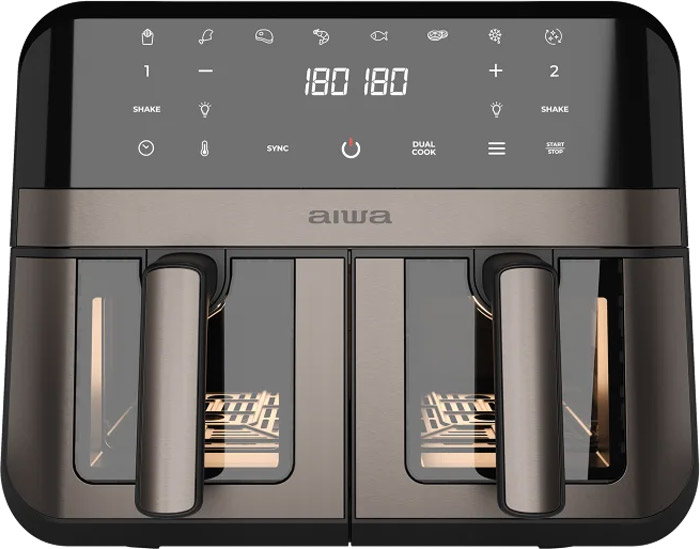 Мультипіч AIWA AFR-9000 FUTAGO 2400Вт/чаша 9л(4.5л+4.5л)/програм:8/сенсорне керування/оглядове вікно