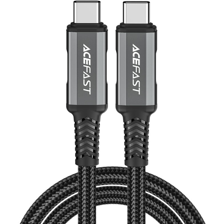 Кабель USB 4.0 Type-C M-M, 1 м 240W, Thunderbolt 3/4 compatible, C1-09 Black-grey Acefast