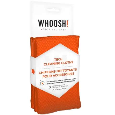 Набір для чищення Whoosh! 3 PACK CLOTHS Ганчірки з мікрофібри 3шт (35,6 х 35,6 см)