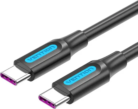 Кабель USB 2.0 Type-C M-M, 1 м, 100W Чорний, Vention