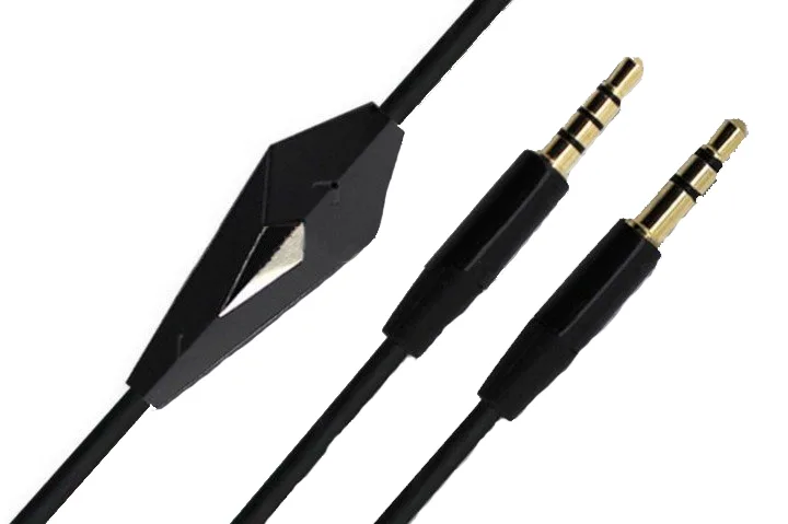 Кабель AUX Audio TRRS - TRS M/M 1.2м з мікрофоном чорний