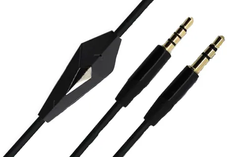 Кабель AUX Audio TRRS - TRS M/M 1.2м з мікрофоном чорний