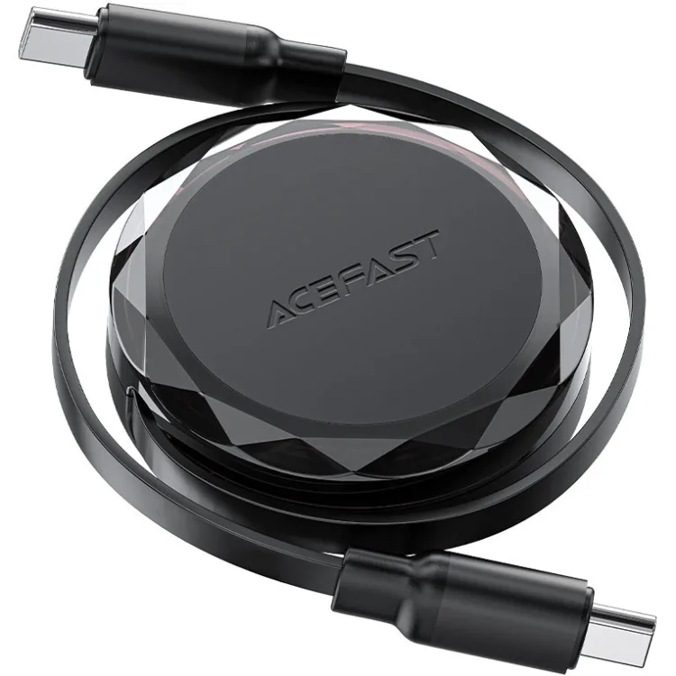 Кабель USB 2.0 Type-C M-M, 0.8м 60W dual retraction Black, C13-03 Acefast