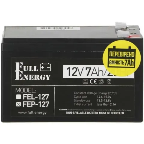 Акумуляторна батарея Full Energy 12V-7.0Ah, AGM