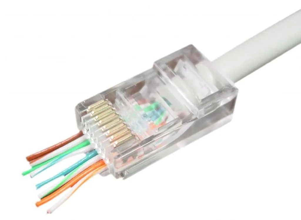 Конектор комп'ютерний RJ-45 (8P8C), з наскрізним отвором