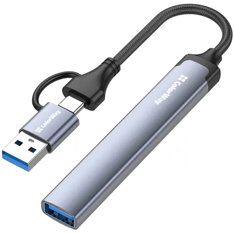 Хаб USB СolorWay USB-A/USB-C 4-в-1 USB2.0х2/USB3.0/USB-C2.0