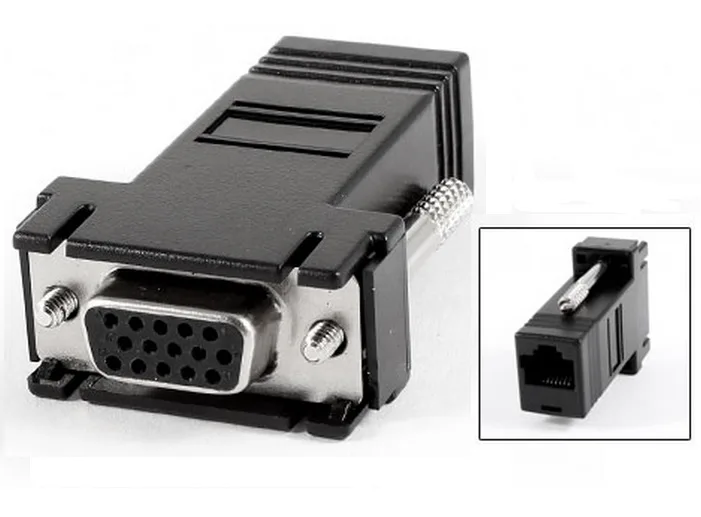 Перехідник VGA 15F --> RJ45 F (CAT5, CAT6)