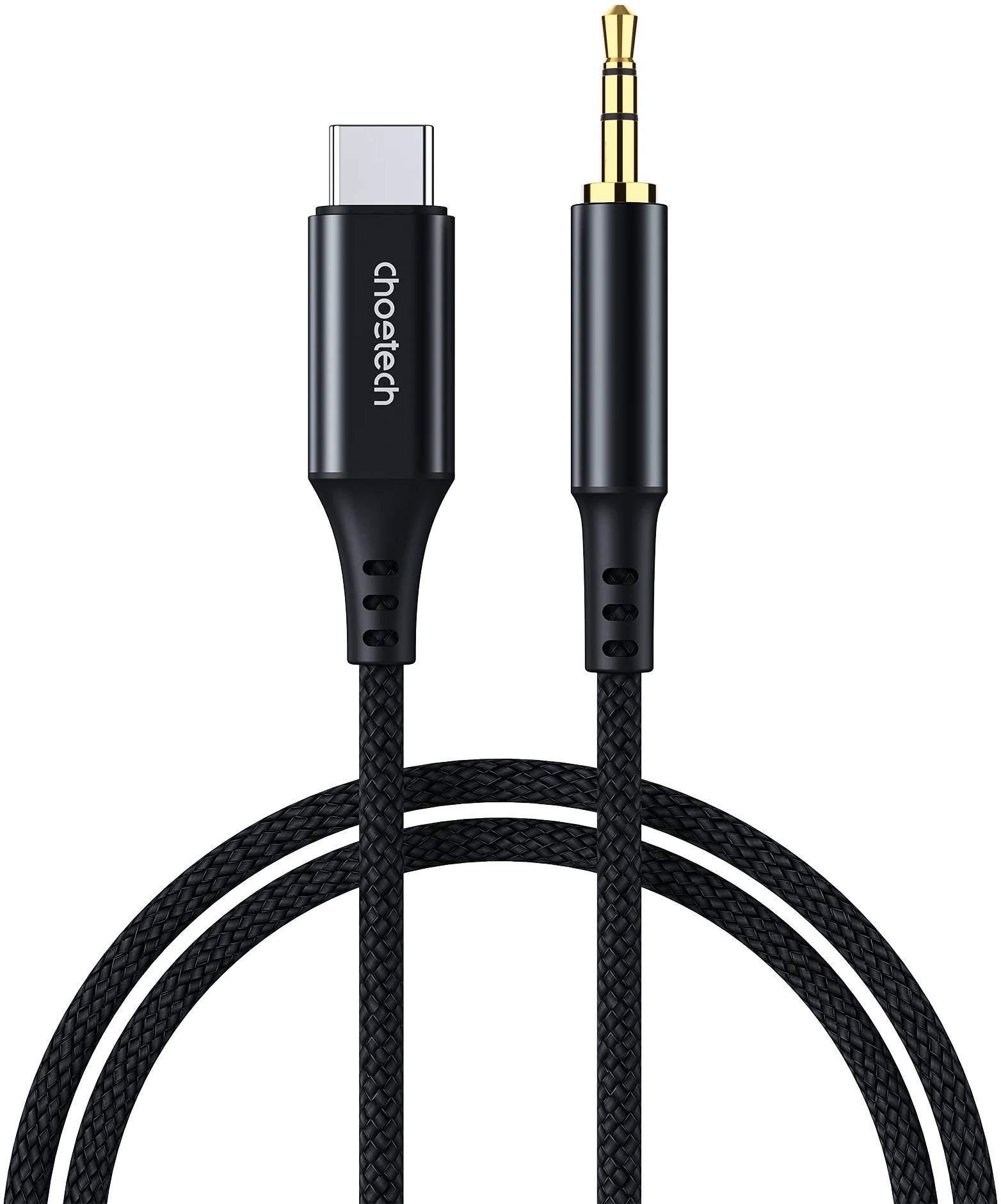 Кабель AUX Type-C - TRS Audio M/M 1.0 м DAC Chip 96kHz, чорний Choetech