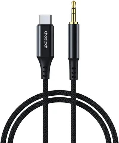 Кабель AUX Type-C - TRS Audio M/M 1.0 м DAC Chip 96kHz, чорний Choetech