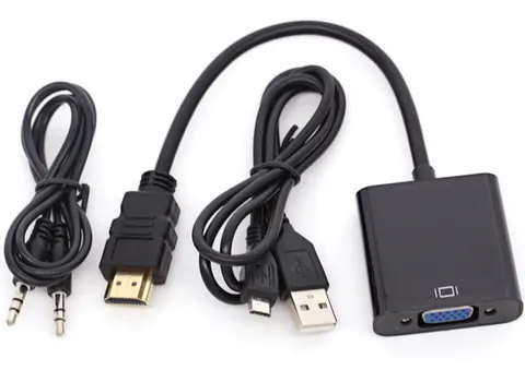Перехідник HDMI M -> VGA F (з аудіо інтерфейсом), кабель 20см. OEM