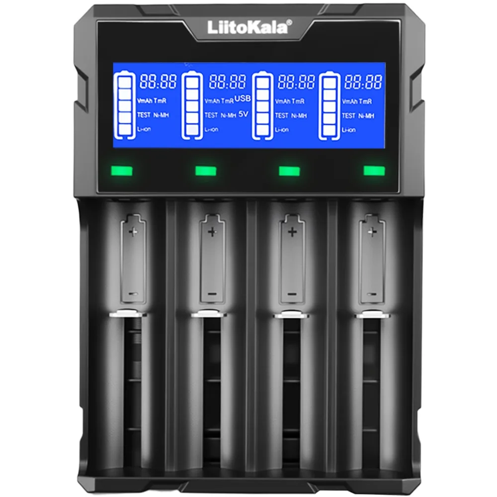 Зарядний пристрій LiitoKala Lii-K4, 18650, 26650, 21700 Li-Ion, LiFePO4, АА, ААА NiCd/NiMH