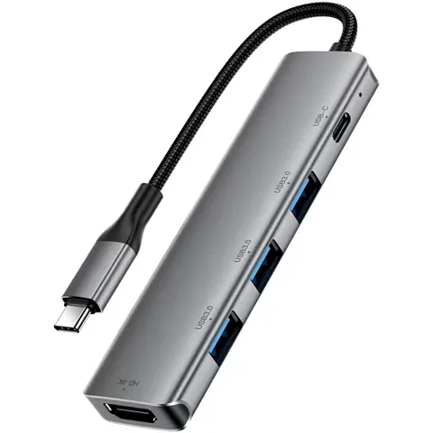 Док-станція USB3.0 Type-C --> HDMI4K/3xUSB-A 3.0/USB-C PD 90W Hub 5-in-1 J16 Acefast